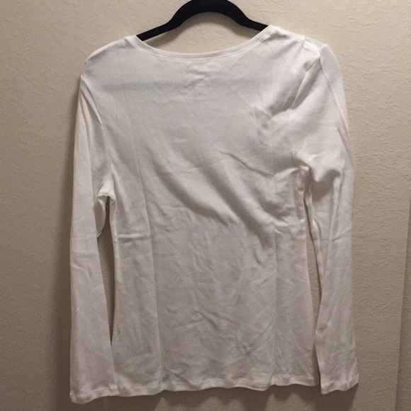 Old Navy White Fitted Long Sleeve Tee Size Large - Picture 5 of 5